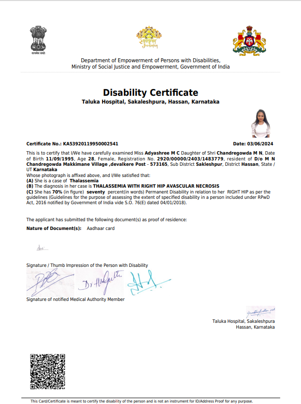 Upload Disability Certificate