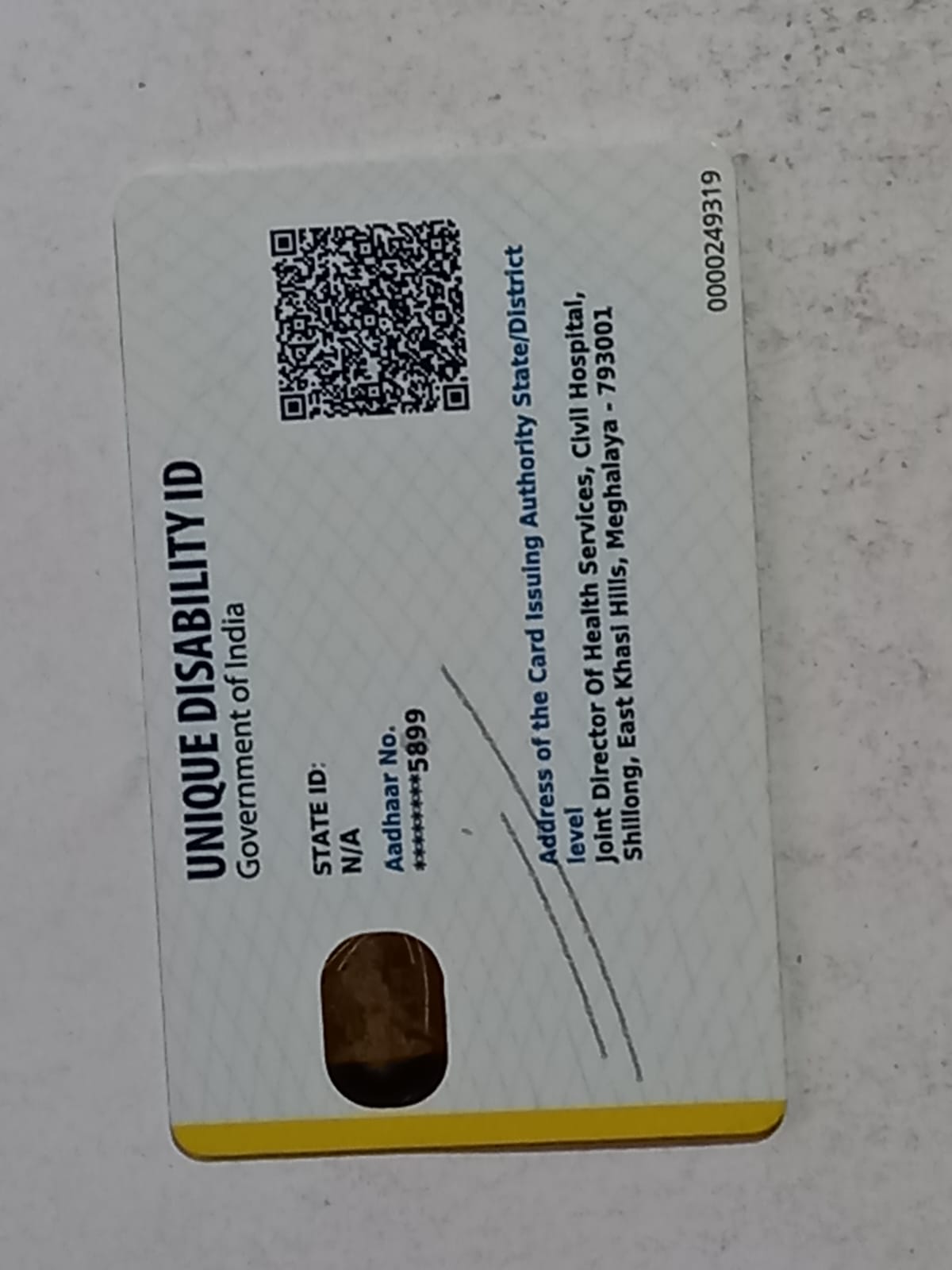 Upload Disability Certificate