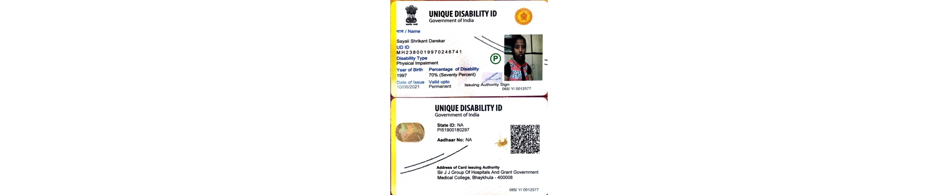 Upload Disability Certificate
