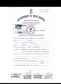 Upload Disability Certificate