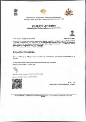 Upload Disability Certificate