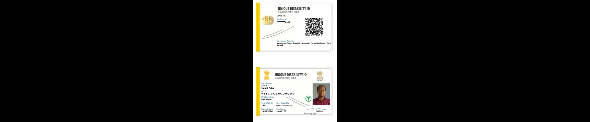 Upload Disability Certificate