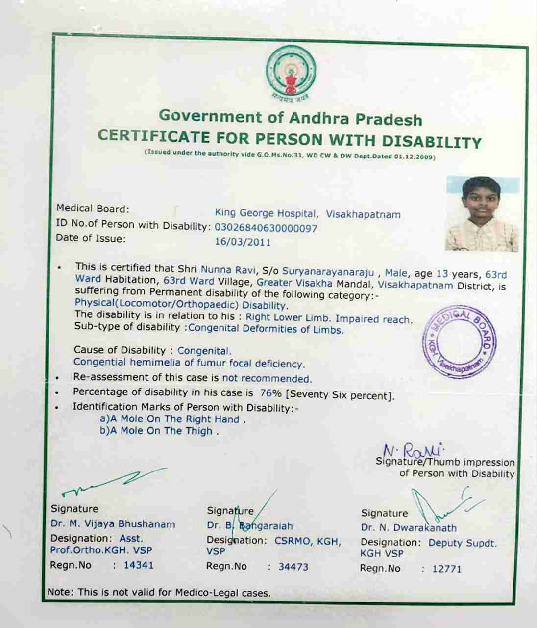 Upload Disability Certificate